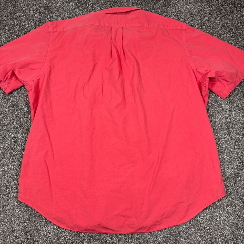 Ralph Lauren Mens XXL Classic Fit Short Sleeve Button Down Shirt Coral Pink - Picture 7 of 8